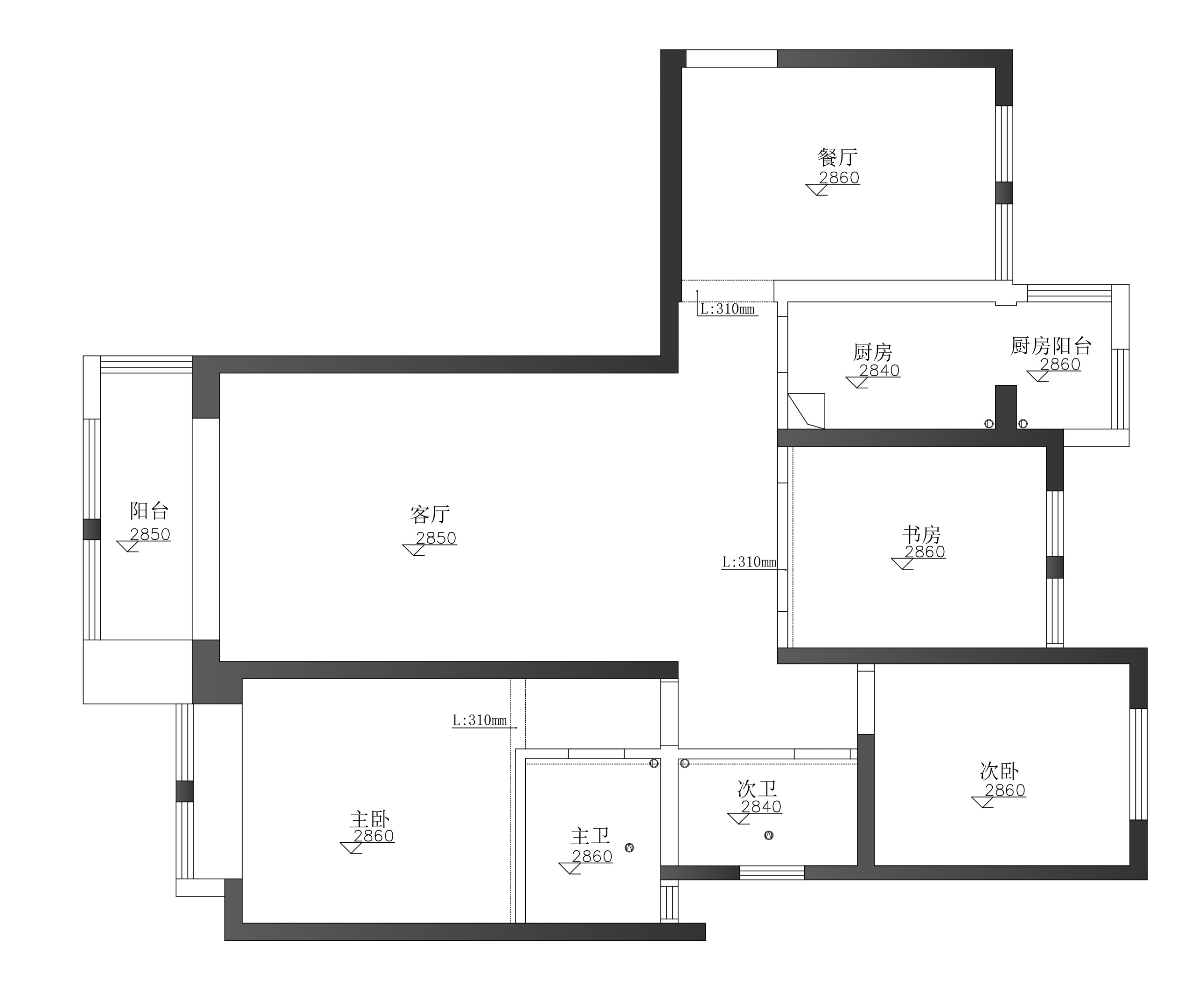 179平三居室户型图