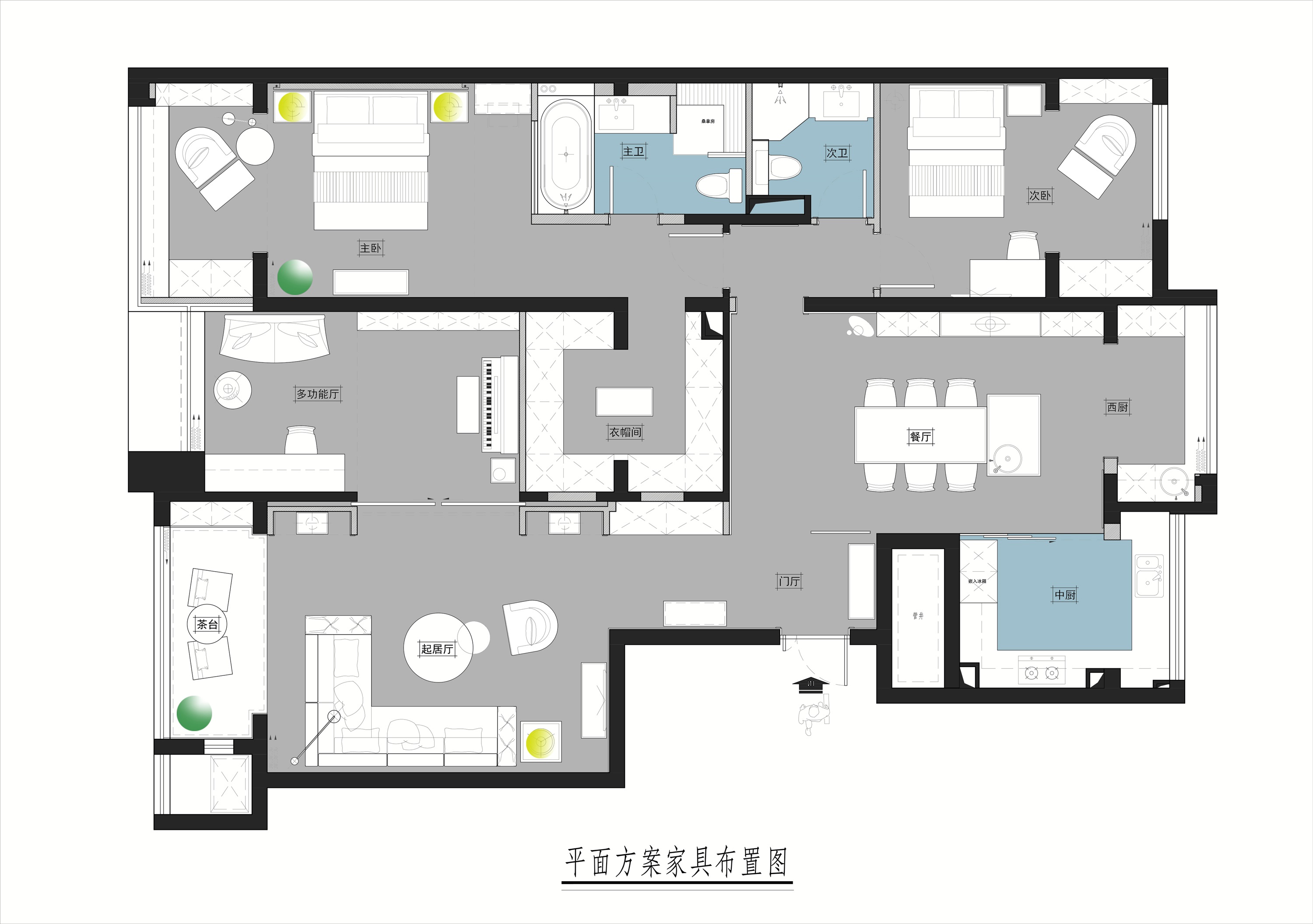 189平四居室户型图