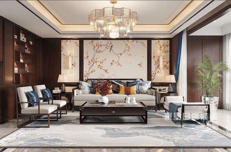 新中式家具装修效果图赏析，家具底色营造的中国风！