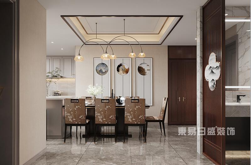 新中式家具装修效果图赏析，家具底色营造的中国风！