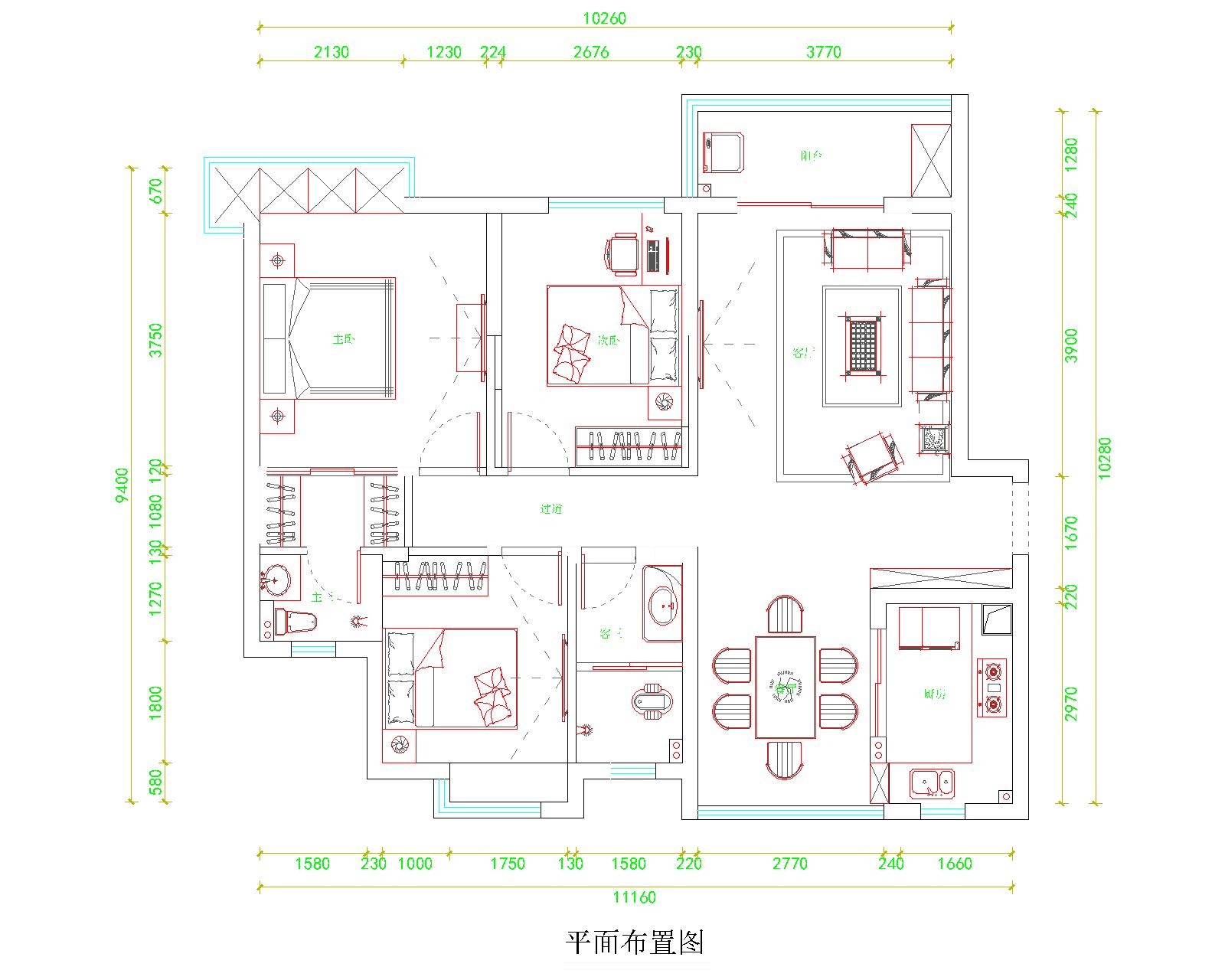 123平普通住宅户型图