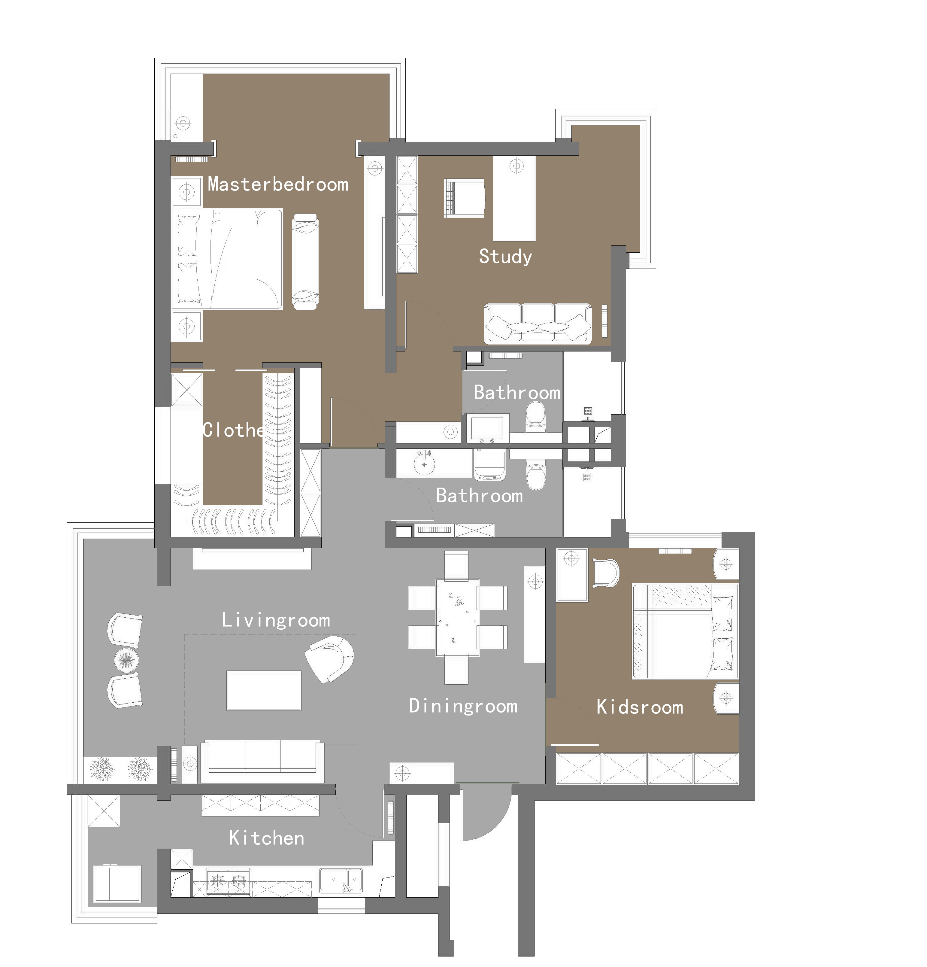 130平公寓户型图