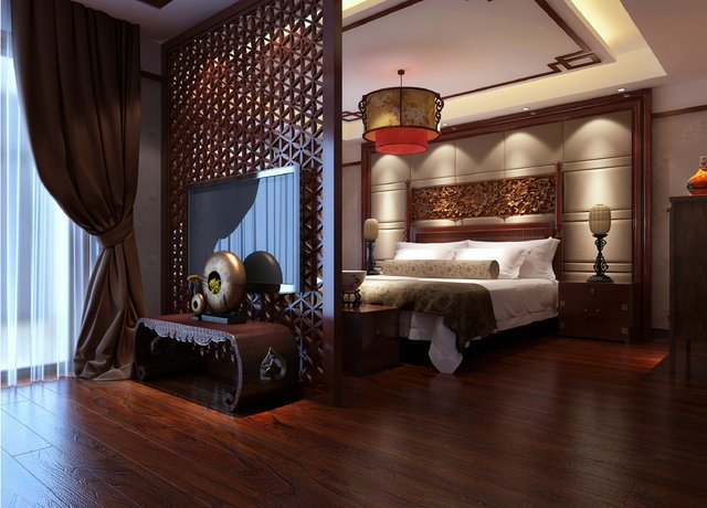 中式卧室装修效果图古风浪漫气韵深圳装饰设计