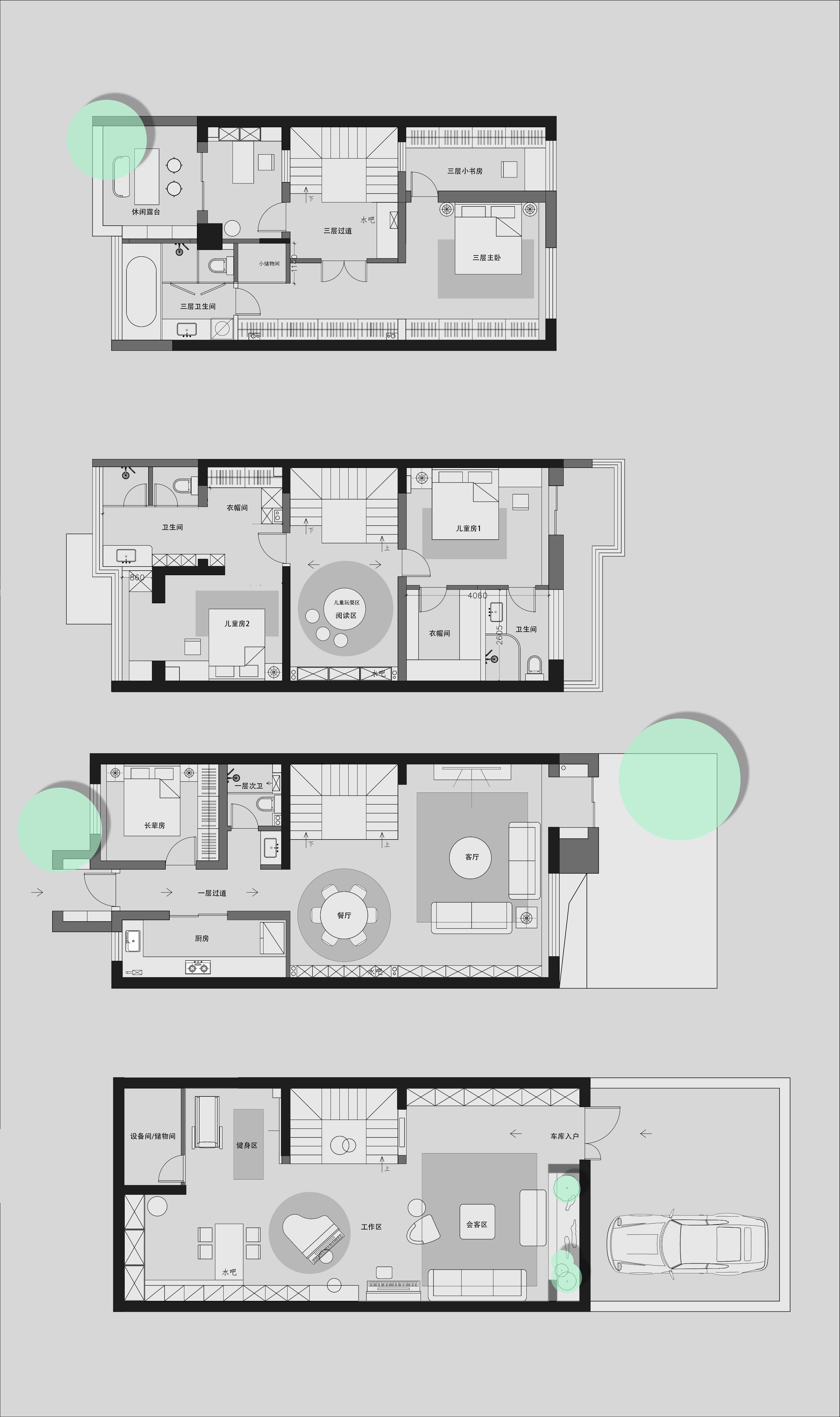 320平四居室户型图