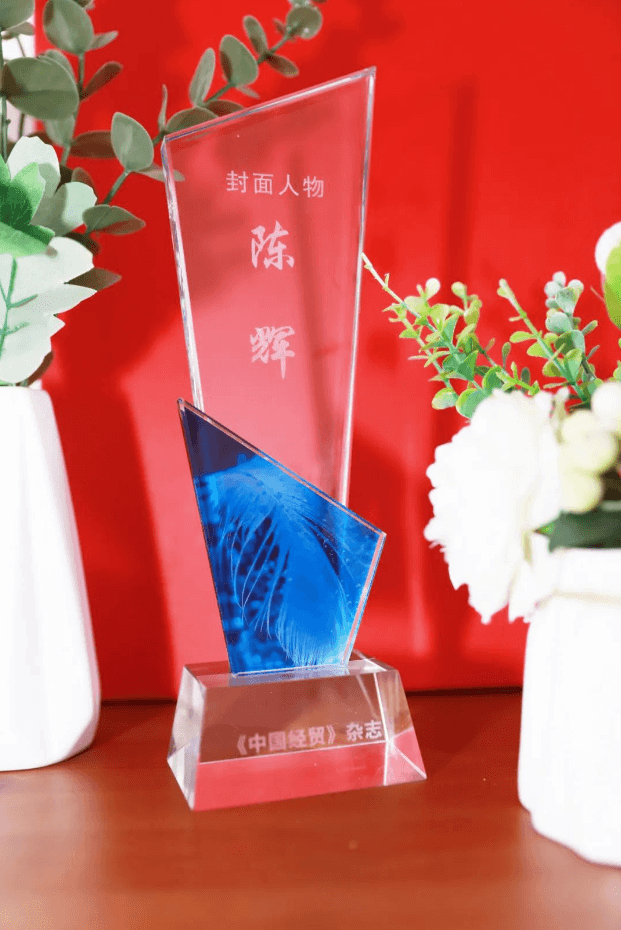 《中国经贸》杂志为东易日盛董事长陈辉颁发  封面人物纪念奖