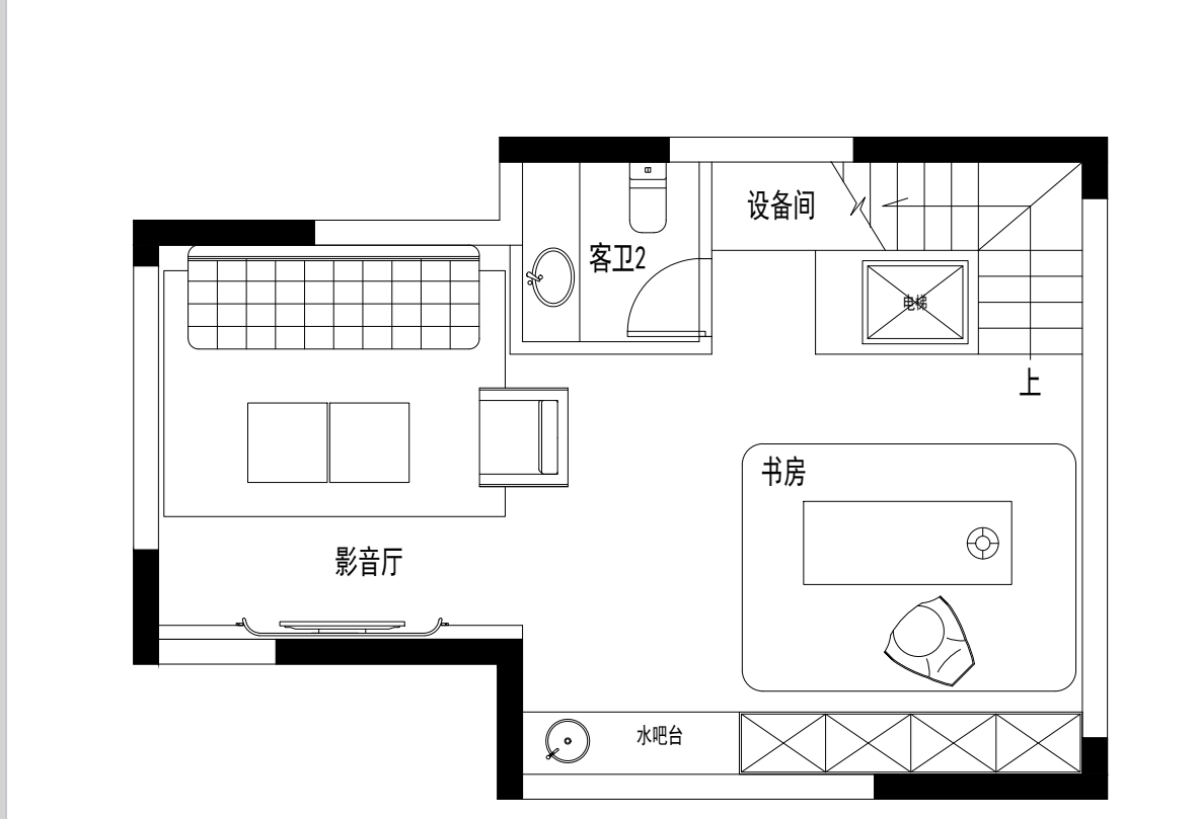 240平三居室户型图