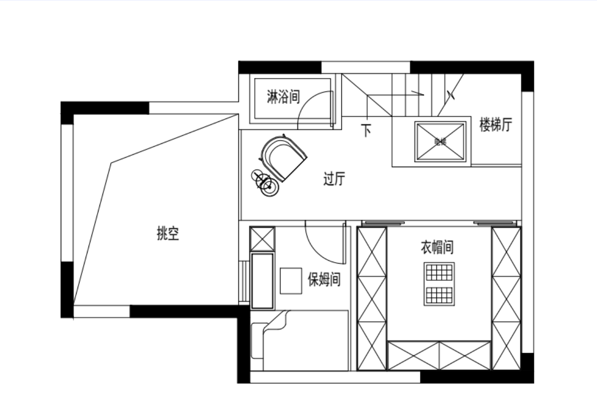 240平三居室户型图