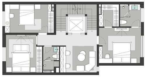丽樽小区-520平别墅装修-法式轻奢设计案例效果图装修设计理念