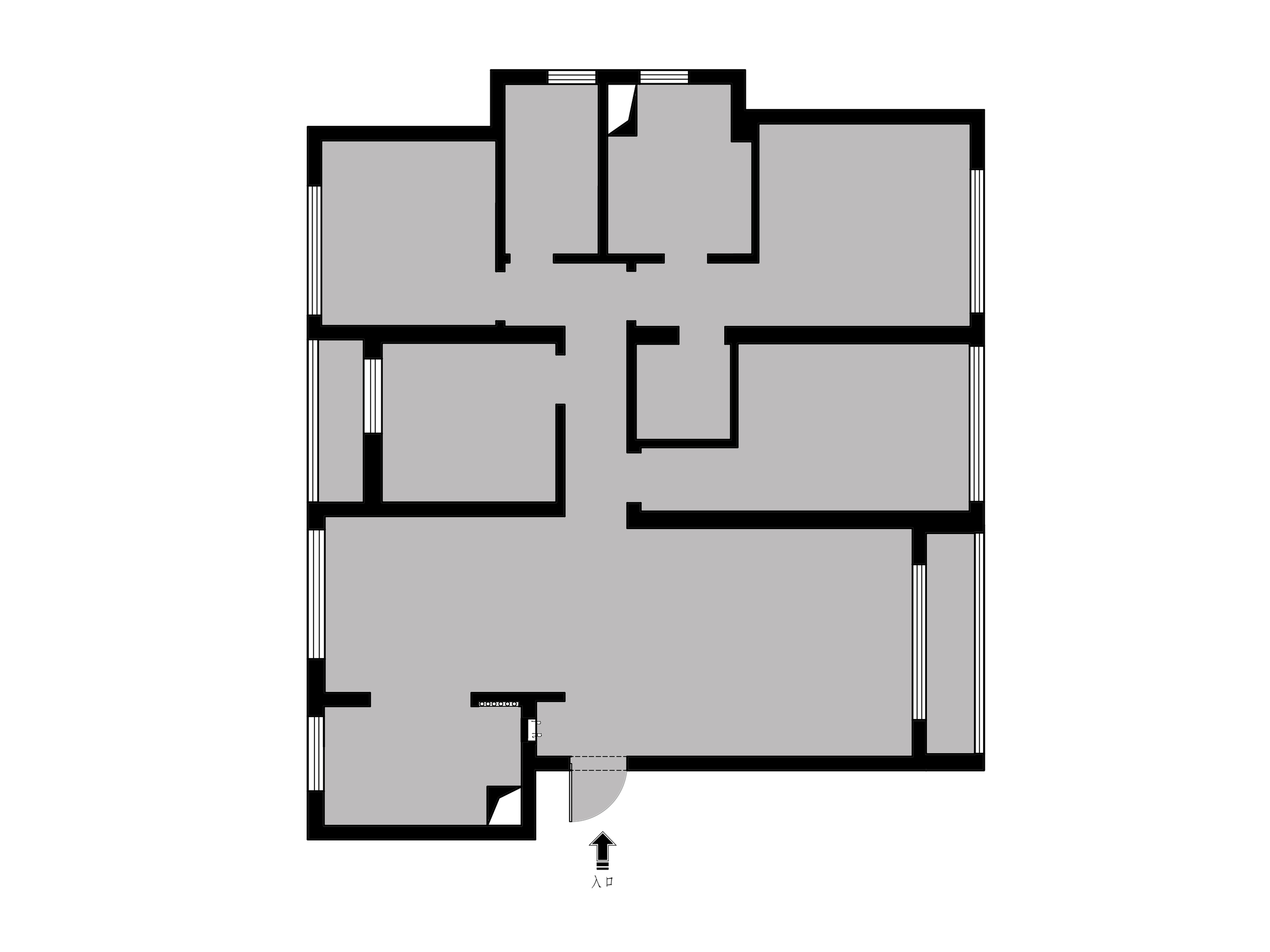 210平三居室户型图